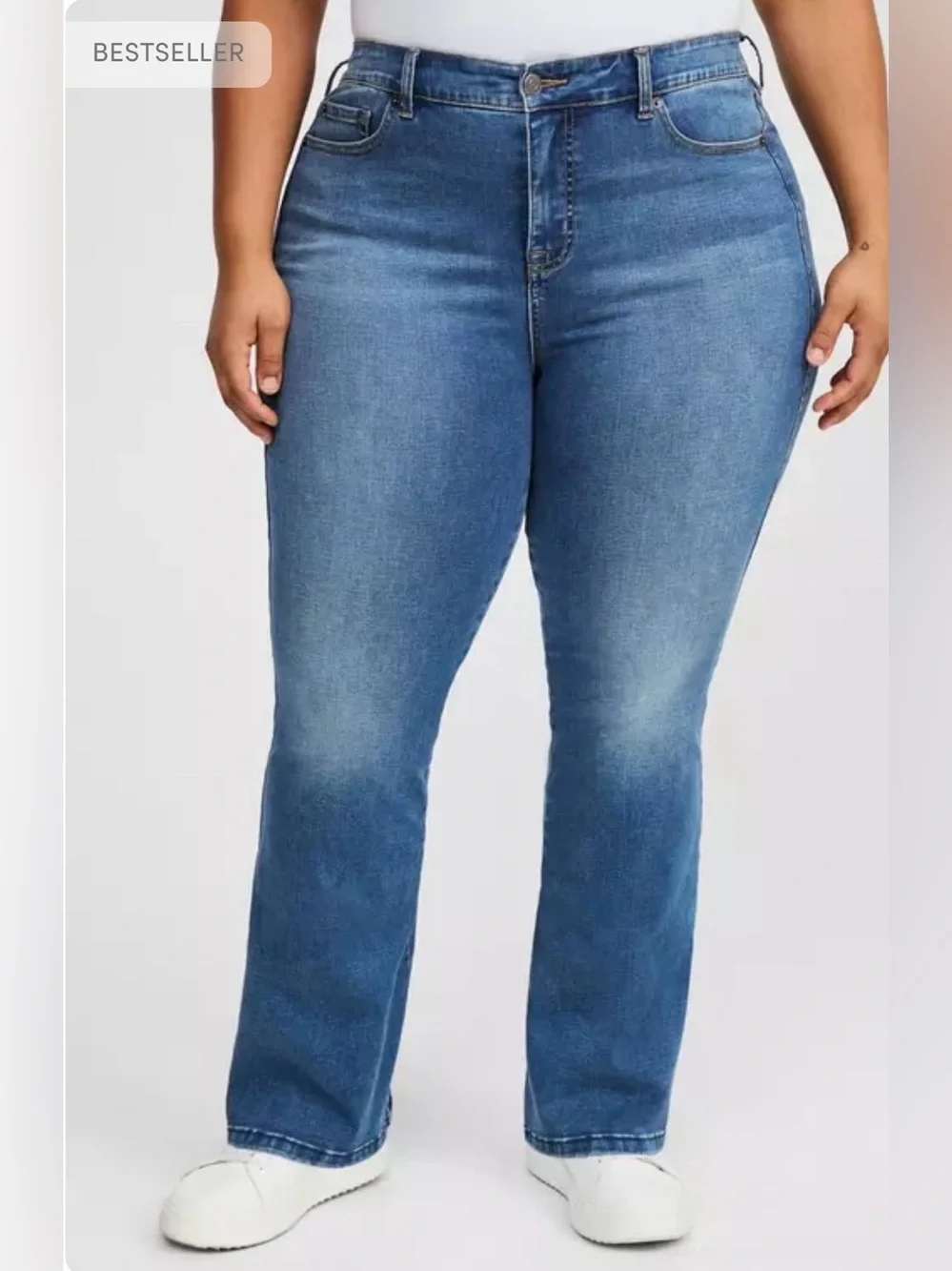 NWT Torrid Trio Fit Slim Boot Limitless Stretch Mid-Blue Straight Jeans - 10-14